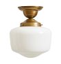 Semi Flush Mount with Vintage Doughy Glass Schoolhouse Shade