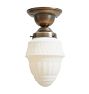 Semi Flush Mount with Vintage Classical Revival Embossed Glass Shade
