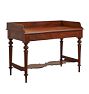 Vintage Scottish Walnut Hall Entry Table with Turned Legs and Wide Gallery