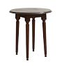 Vintage Round Dark Wood Side Table with Carved Decorative Legs