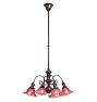 Incredible Vintage Victorian 4 Arm Chandelier Aged Copper Plated Brass