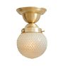 Semi Flush Mount with Vintage Hobnail Textured Glass Globe Shade