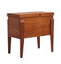 Early Wooden Sugar Chest on Tall Legs with Two Lift Top Interior Compartments