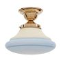 Semi Flush Mount with Unique Vintage Two-Tone Glass Shade