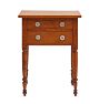 Vintage Tiger Maple 2-Drawer Stand with Ringed Legs