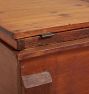 Early Wooden Sugar Chest on Tall Legs with Two Lift Top Interior Compartments