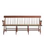 Gorgeous Vintage Carved Spindle Back Bench with Wide Stained Wood Seat