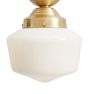 Petite Semi Flush Mount with Vintage Schoolhouse Opal Glass Shade