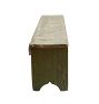 Primitive Vintage Extra Long Wood Bench with Worn Green Paint