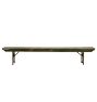 Primitive Vintage Extra Long Wood Bench with Worn Green Paint