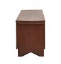 Rustic and Spacious Vintage Storage Bench with Worn Red Paint
