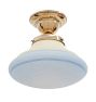 Semi Flush Mount with Unique Vintage Two-Tone Glass Shade