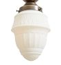 Semi Flush Mount with Vintage Classical Revival Embossed Glass Shade