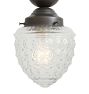 Semi Flush Mount with Vintage Clear Glass Teardrop Shade with Embossed Organic Texture