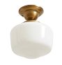 Semi Flush Mount with Vintage Doughy Glass Schoolhouse Shade