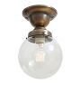 Semi Flush Mount with Vintage Schoolhouse Globe Clear Glass Shade
