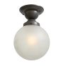 Semi Flush Mount with Vintage Schoolhouse Globe Etched Glass Shade