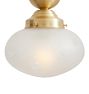Semi Flush Mount with Vintage Squat Globe Frosted Glass Shade with Wheel Cut Floral Motif