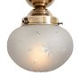 Semi Flush Mount with Vintage Squat Globe Frosted Glass Shade with Wheel Cut Designs