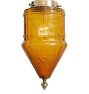 Semi Flush Mount with Vintage Unique Crackled Amber Glass Shade and Finial