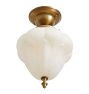 Statement Semi Flush Mount with Vintage Acorn Glass Shade and Finial