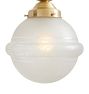 Unique Semi Flush Mount with Vintage Banded Glass Globe Shade Decorative Etchings
