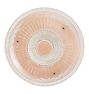 Vintage Art Nouveau Semi Flush Blush Glass Shade Embossed Floral Prismatic Design