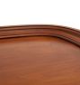 Vintage Carved Wood Tray Top End Table with Turned Legs and Stretcher
