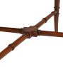 Vintage Carved Wood Tray Top End Table with Turned Legs and Stretcher