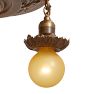 Vintage Decorative Flush Mount Pan Fixture 3-Light Bare Bulb