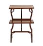 Vintage English Wood Side Table with Foldable Shelfs and Banded Inlay circa 19th Century