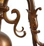 Vintage Flemish Style  6-Arm Candle Chandelier with Fish and Bird Motifs Dutch