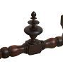 Vintage Louis XIII Oak Side Table with Pronounced Finial