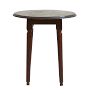 Vintage Round Dark Wood Side Table with Carved Decorative Legs