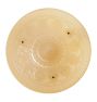 Vintage Semi Flush Mount with Superbly Detailed Art Deco Custard Glass Shade Bead Chain Fixture