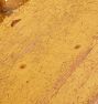 Vintage Traditional Wood Spindle Back Bench with Worn Yellow Paint