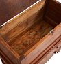 Vintage Wooden Sugar Chest with Lift Top Storage and 2 Bottom Drawers