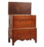 Vintage Wooden Sugar Chest with Lift Top Storage and 2 Bottom Drawers