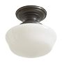 Vintage Worn Semi Flush Mount Traditional with Opal Glass Shade