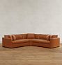 Wrenton Leather 3-Piece Double Sofa with Wedge Corner