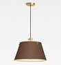 Oslo 18" Pendant, Aged Brass - Matte Umber Shade - 36" Length