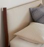 Shaw Walnut Bed with Fabric Headboard