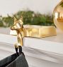 Cast Brass Dog Stocking Hook