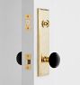 Putman Black Porcelain Knob / Knob Exterior Door Hardware Tube Latch Set