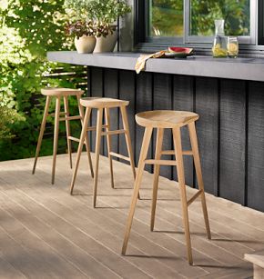 Randle Tractor Indoor/Outdoor Teak Counter Bar Stool