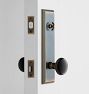Putman Black Porcelain Knob / Knob Exterior Door Hardware Tube Latch Set