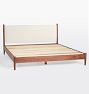 Shaw Walnut Bed with Fabric Headboard