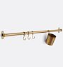 36" Brookside Rail System, 1 Cup & 3 S-Hooks - Heritage Brass