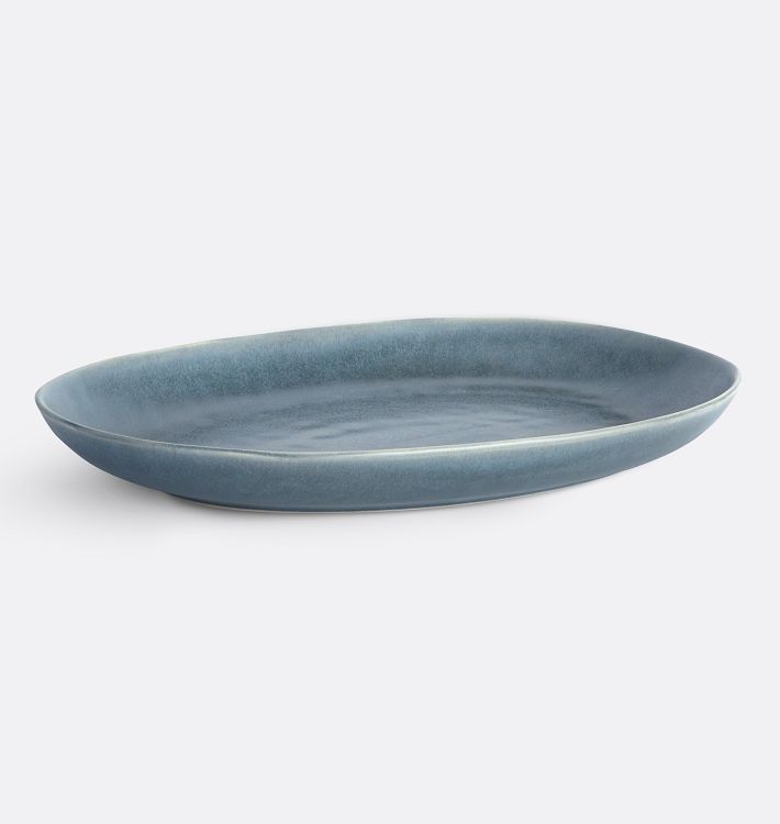 Lenora Ceramic Collection Oval Tray - 17" L x 11" W x 1-3/4"H