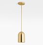 Paige 5" Dome Pendant, Aged Brass - 32" Length